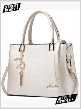 Top Handle Satchel Tote Bag Shoulder Crossbody PU Leather